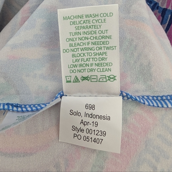 Lilly Pulitzer Shift Dress Sz XS UPF 50+ Sophie Ruffle Happy As A Clam Stretch - Picture 7 of 10